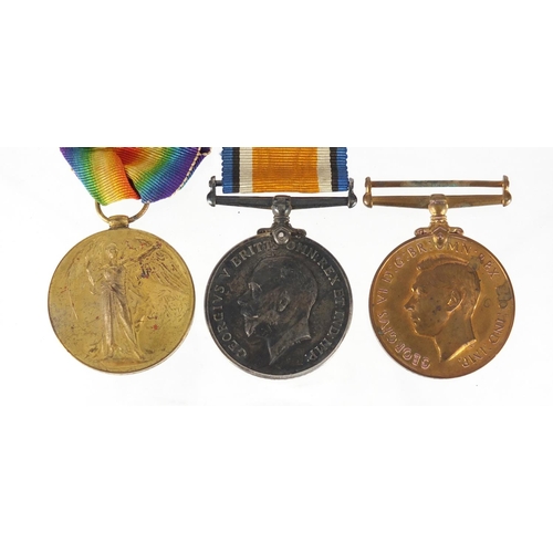 345 - British Military World War I pair and George VI faithful service medal, the pair awarded to T4-14289... 