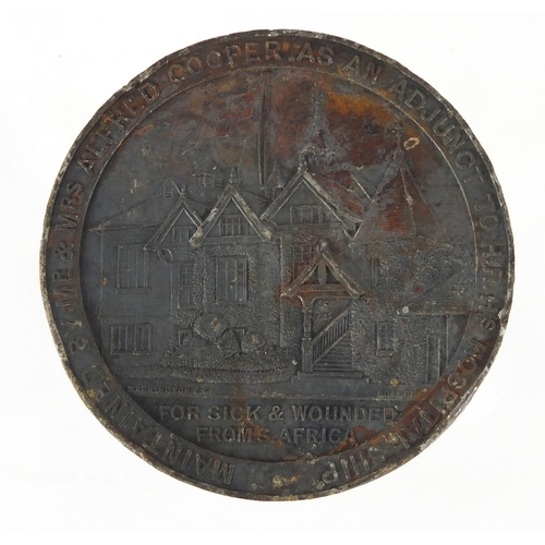 249 - Transvaal war lead medallion, souvenir of the Princess of Wales, Private Military Hospital. The Gabl... 