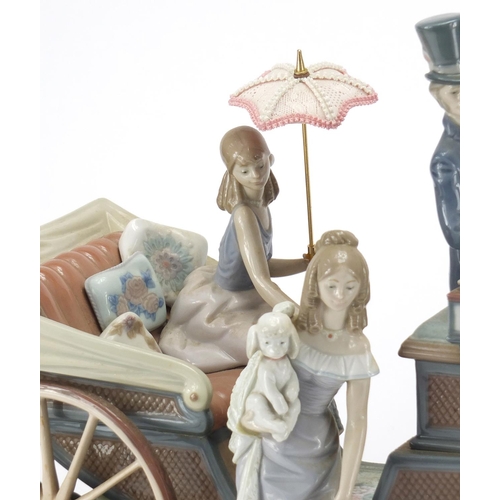 2191 - Large Lladro Hansom Carriage figure group numbered 1521, 54.5cm in length