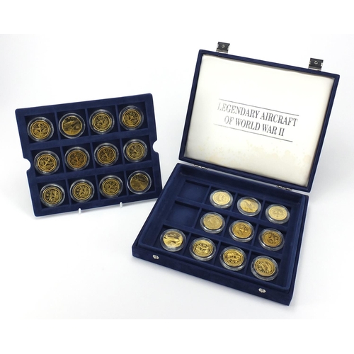 2803 - Legendary Aircraft of World War II ten dollar coin collection, housed in a fitted case