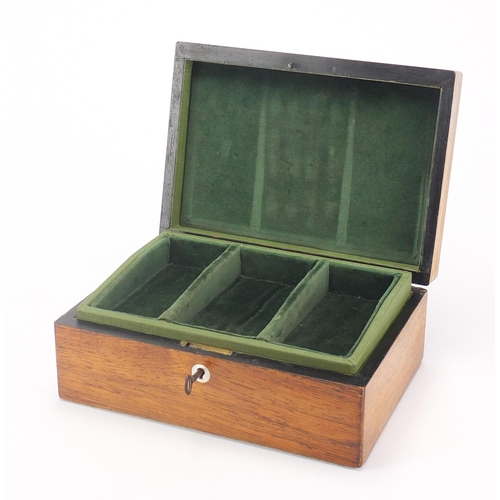 2544 - Victorian rosewood work box with fitted lift out interior, 10.5cm H x 25cm W x 17.5cm D