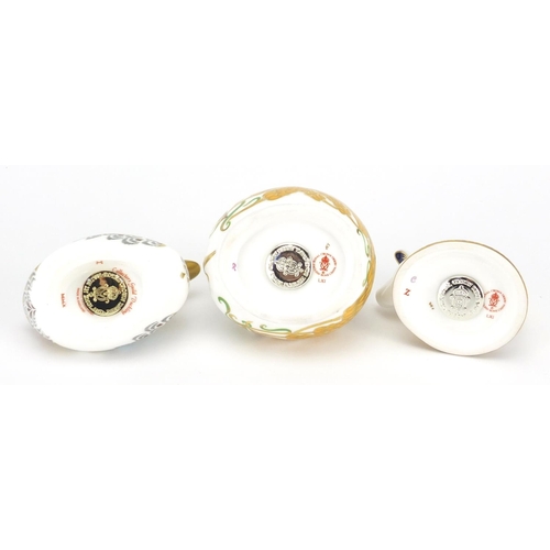 2532 - Three Royal Crown Derby paperweights with stoppers comprising a dormouse, piglet and duckling for Th... 
