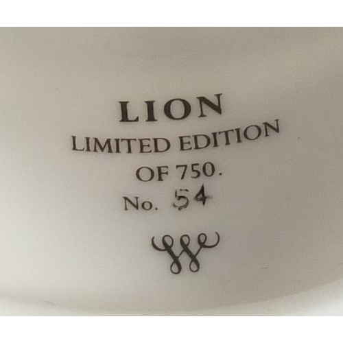 2597 - Two Royal Worcester Golden Jubilee candle snuffers comprising lion and unicorn, both limited edition... 