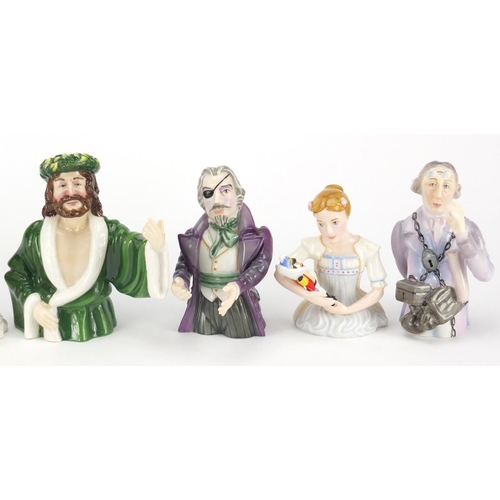 2617 - Seven Christmas Carol and Nutcracker candle snuffers by Candle Crown Collections, the largest 11.5cm... 