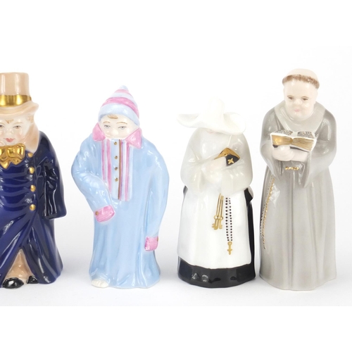 2602 - Six Royal Worcester candle snuffers comprising Budge, The Monk, The Abbess, Toddie, Howard and Frenc... 