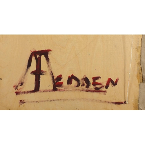 36 - After Mary Fedden - Still life, oil on board, inscribed verso, framed, 49.5cm x 39.5cm