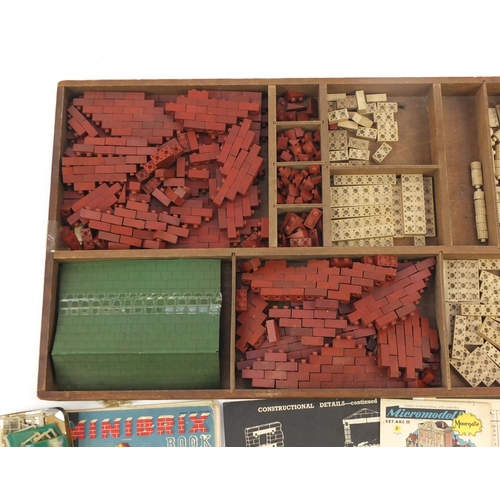 778 - Vintage Minibrix rubber building blocks, with instructions