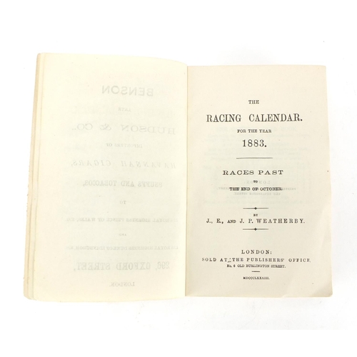 864 - 1883 Races Past to the end of October racing calendar by J E & J P Weatherby