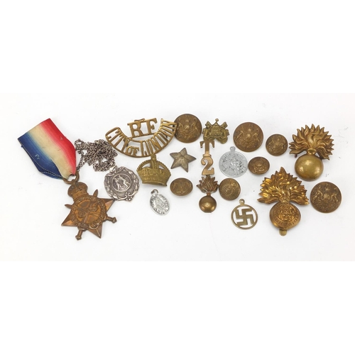 893 - Militaria including British Military World War I 1914-15 star awarded to 7022 PTE.W.J.TURNER, R.FUS.... 