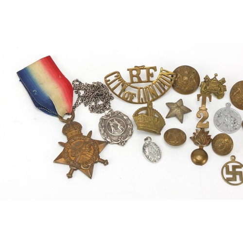 893 - Militaria including British Military World War I 1914-15 star awarded to 7022 PTE.W.J.TURNER, R.FUS.... 