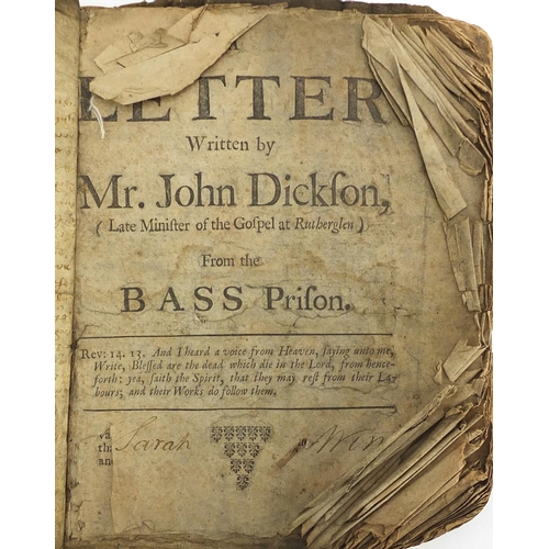 262 - Letter written by Mr John Dickson, antique vellum bound book