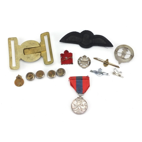 351 - British Militaria including a George V faithful service medal awarded to WILLIAM JOHN TURNER, silver... 