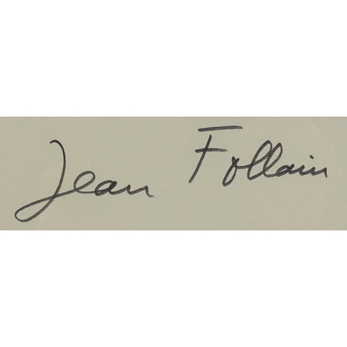 1406 - Jean Helion - Poem by Follain, 1970's lithograph in colour, signed by Jean Helion and Follain, detai... 