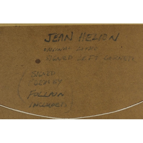 1406 - Jean Helion - Poem by Follain, 1970's lithograph in colour, signed by Jean Helion and Follain, detai... 