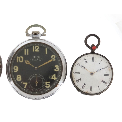 1151 - Four pocket watches including one gentleman's silver and Siro Senior