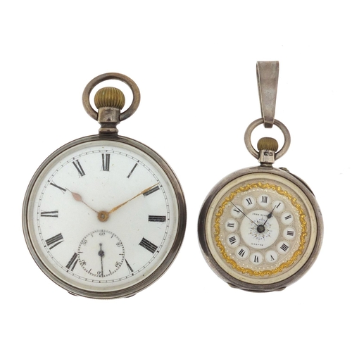 1147 - Gentleman's silver open face pocket watch and a ladies silver John Bennett pocket watch, the largest... 