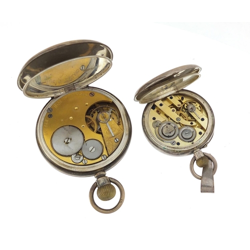 1147 - Gentleman's silver open face pocket watch and a ladies silver John Bennett pocket watch, the largest... 