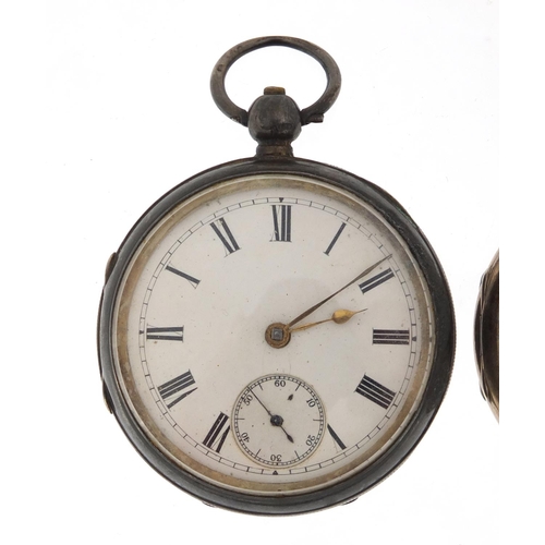 1139 - Two gentleman's silver pocket watches including a half hunter, both with subsidiary dials, the large... 