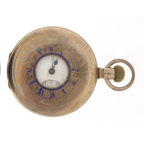 1139 - Two gentleman's silver pocket watches including a half hunter, both with subsidiary dials, the large... 