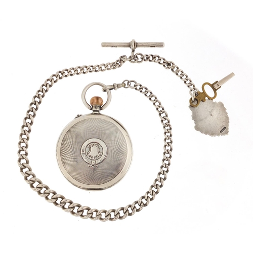 1141 - Gentleman's silver West End Watch Co open face pocket watch, with subsidiary dial on a graduated sil... 