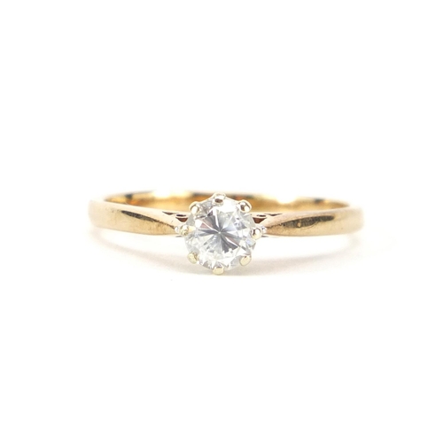 946 - 9ct gold diamond solitaire ring, size Q, approximate weight 2.2g