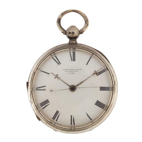 1140 - Gentleman's silver Joseph Penlington open face pocket watch, the movement numbered 10681, Birmingham... 