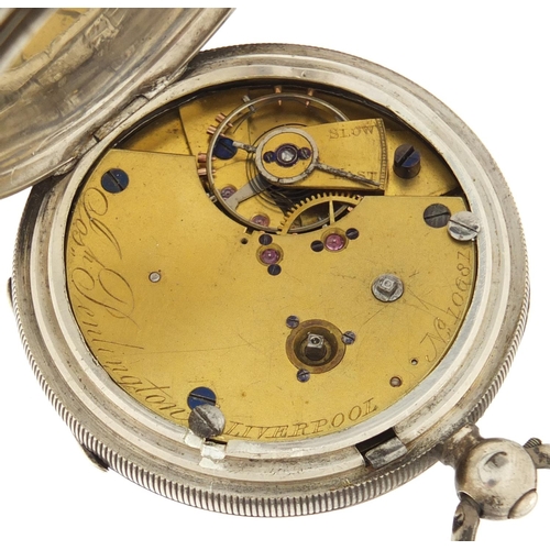 1140 - Gentleman's silver Joseph Penlington open face pocket watch, the movement numbered 10681, Birmingham... 