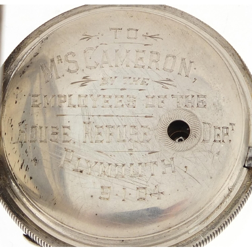 1140 - Gentleman's silver Joseph Penlington open face pocket watch, the movement numbered 10681, Birmingham... 