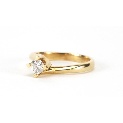 956 - 14ct gold diamond solitaire ring, size L, approximate weight 3.1g