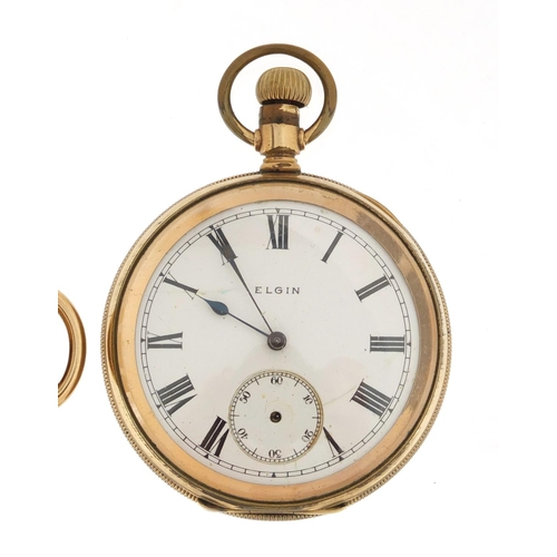 1149 - Gentleman's gold plated Elgin open face pocket watch and Admiral half hunter, each 5cm in diameter