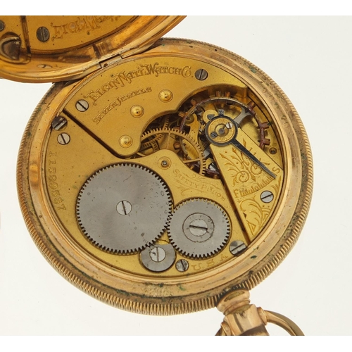 1149 - Gentleman's gold plated Elgin open face pocket watch and Admiral half hunter, each 5cm in diameter