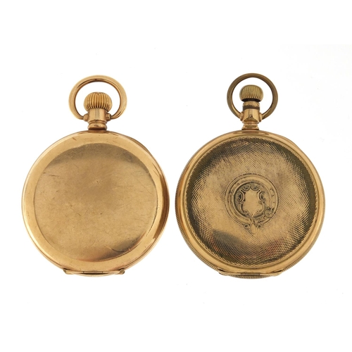 1149 - Gentleman's gold plated Elgin open face pocket watch and Admiral half hunter, each 5cm in diameter