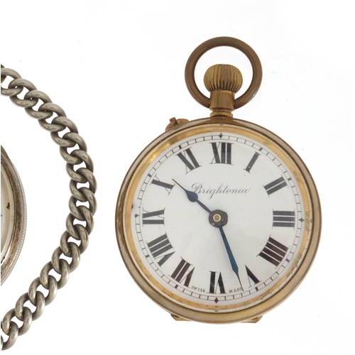 1145 - Two gentleman's silver open face pocket watches, a silver ladies pocket watch and one other includin... 