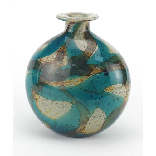 749 - Large Mdina Tiger range glass vase, possibly by Michael Harris, 22cm high
