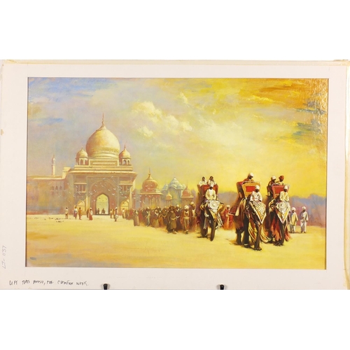 1392 - Len Thurston -  Five oil on card illustrations, Don't Cry Alone, Castle on the Mountain, The India F... 