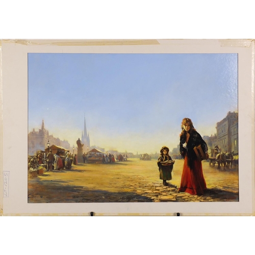 1392 - Len Thurston -  Five oil on card illustrations, Don't Cry Alone, Castle on the Mountain, The India F... 