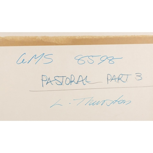 1398A - Len Thurston - Five oil on card illustrations, Pastoral Parts Two, Three and Thirteen, Whirlpool and... 