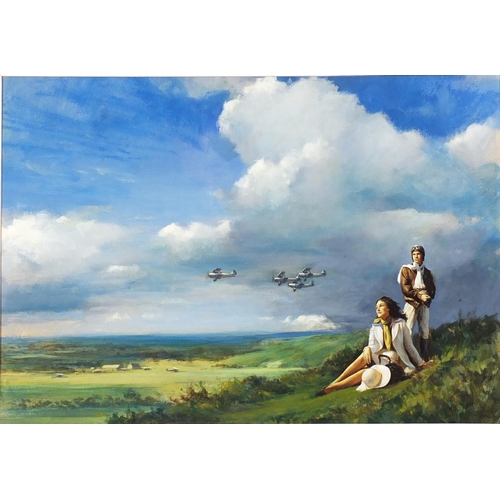 1389 - Len Thurston -  Six oil on card illustrations, Fragile Heritage, Inherit the Sky's, Lie Down with Li... 