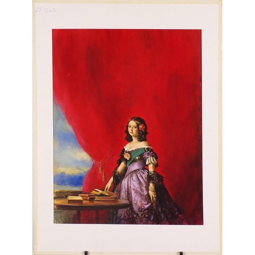 1396 - Len Thurston -  Six oil on card illustrations, Victoria Victorious, The Ambassadors Woman, The Persi... 