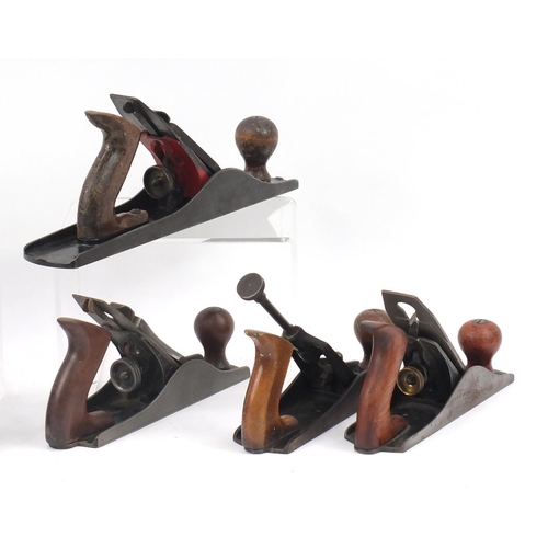185 - Eight vintage wood working planes including four Millers Falls and Keen No.4½