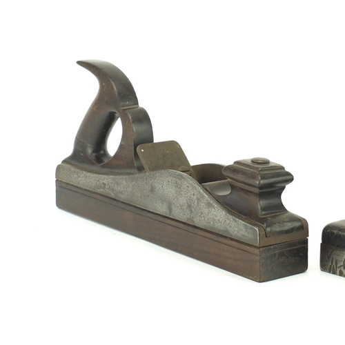 160 - Two 19th century wood working planes including one rosewood, the largest 30.5cm in length