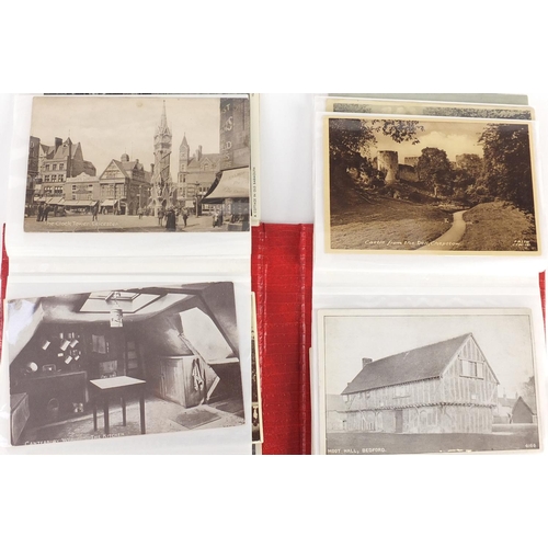 305 - Topographical and social history postcards arranged in three albums, some photographic including Dur... 