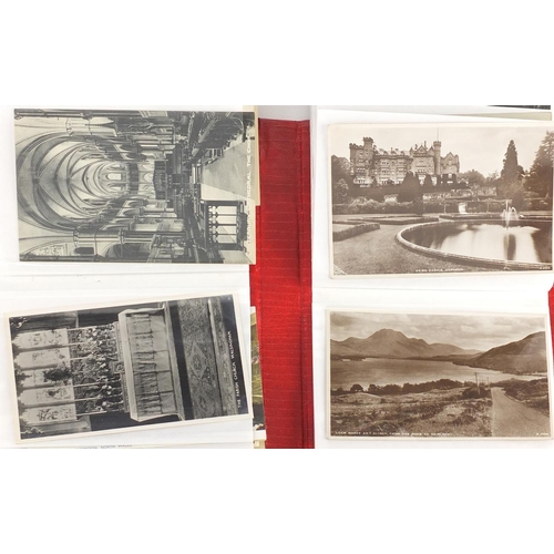 305 - Topographical and social history postcards arranged in three albums, some photographic including Dur... 