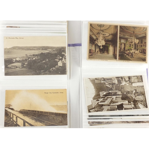 305 - Topographical and social history postcards arranged in three albums, some photographic including Dur... 