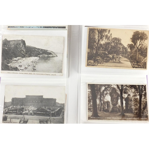 305 - Topographical and social history postcards arranged in three albums, some photographic including Dur... 