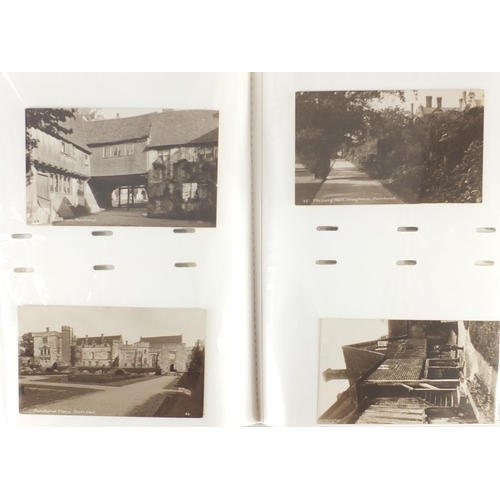 305 - Topographical and social history postcards arranged in three albums, some photographic including Dur... 