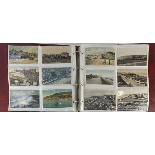 303 - Early 20th century and later Eastbourne postcards, some photographic arranged in an album including ... 