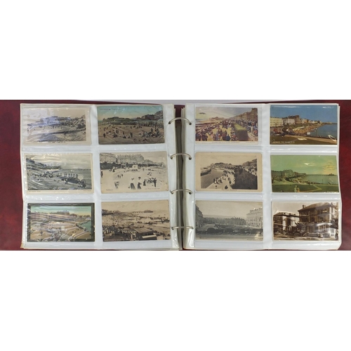 303 - Early 20th century and later Eastbourne postcards, some photographic arranged in an album including ... 