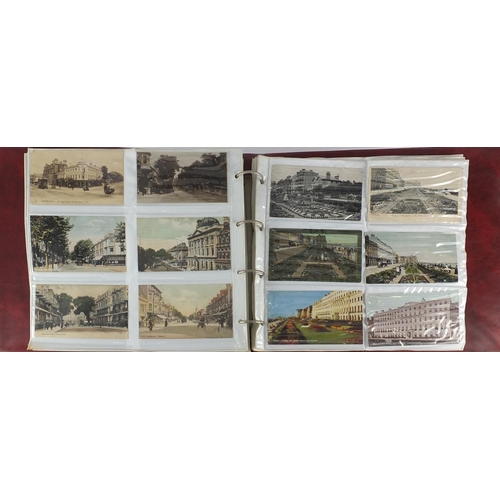 303 - Early 20th century and later Eastbourne postcards, some photographic arranged in an album including ... 