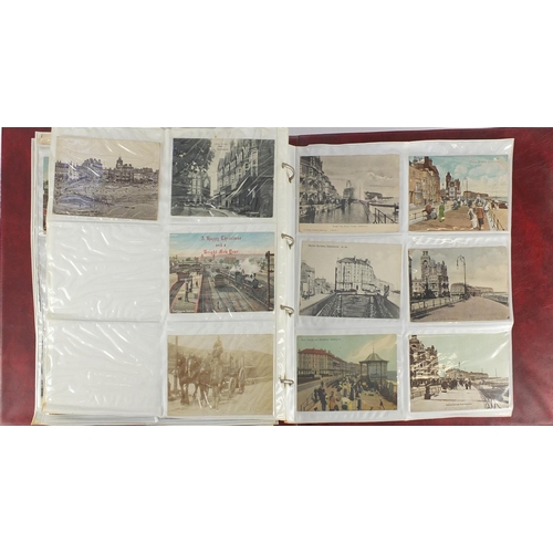 303 - Early 20th century and later Eastbourne postcards, some photographic arranged in an album including ... 